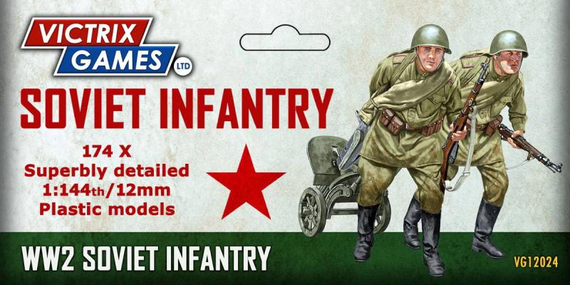 174 x Soviet WWII Infantry--1:144 scale (unpainted plastic kit) #1