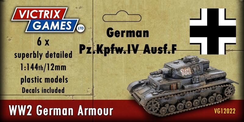 WWII Panzer IV F--six 1:144 scale tanks (unpainted plastic kit) #1