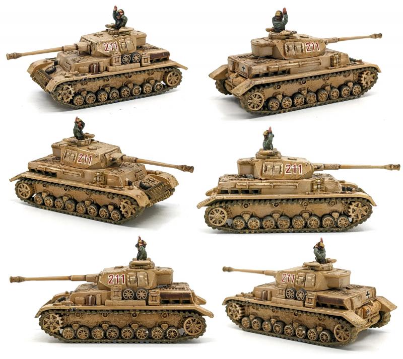 WWII Panzer IV G--six 1:144 scale tanks (unpainted plastic kit) #3