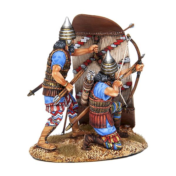 Ancient Assyrian Archer with Siege Shield--two figures on single base (kneeling archer, standing shieldman)--AWAITING RESTOCK. #2