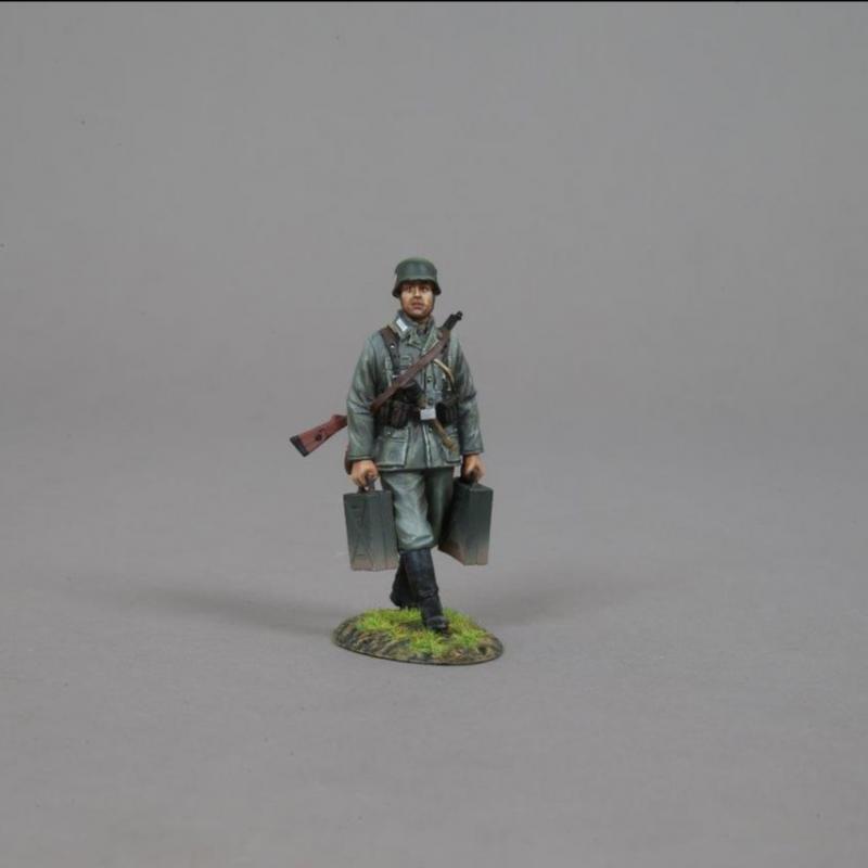 WWII German Heer Soldier Carrying Two Mortar Ammo Cases--single figure--RETIRED -- LAST THREE! #1