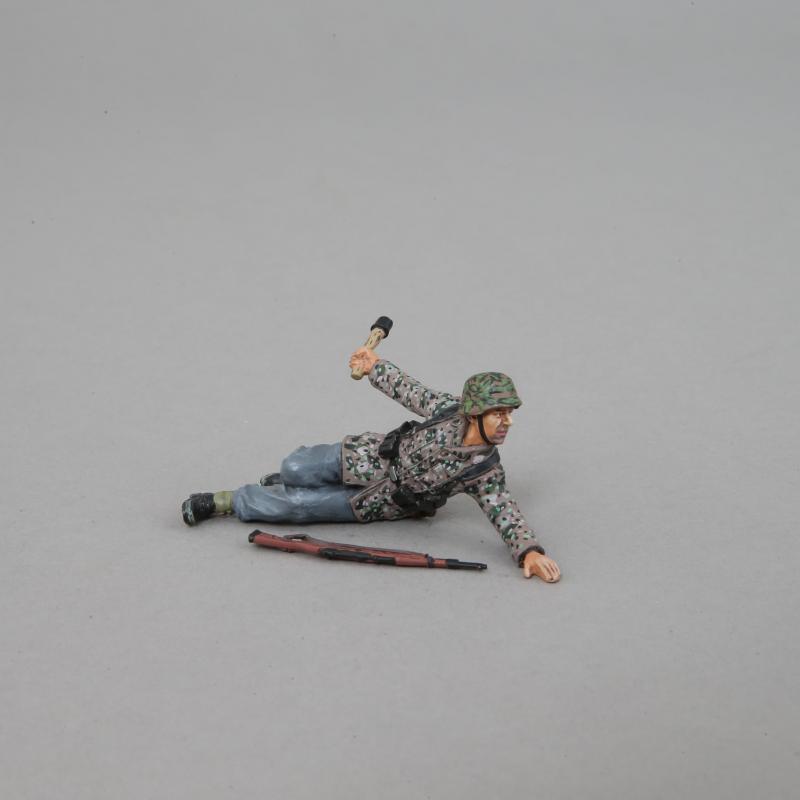 WWII German SS Trooper Lying Down, Throwing a Grenade--single figure -- LAST TEN! #1