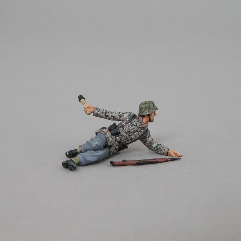 WWII German SS Trooper Lying Down, Throwing a Grenade--single figure -- LAST TEN! #2