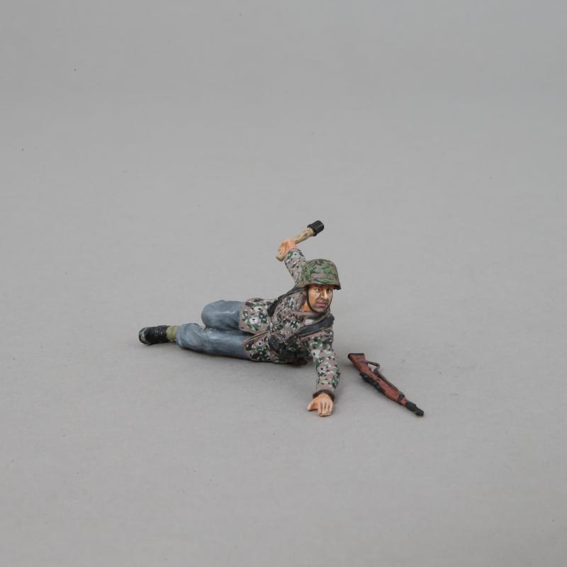 WWII German SS Trooper Lying Down, Throwing a Grenade--single figure -- LAST TEN! #4