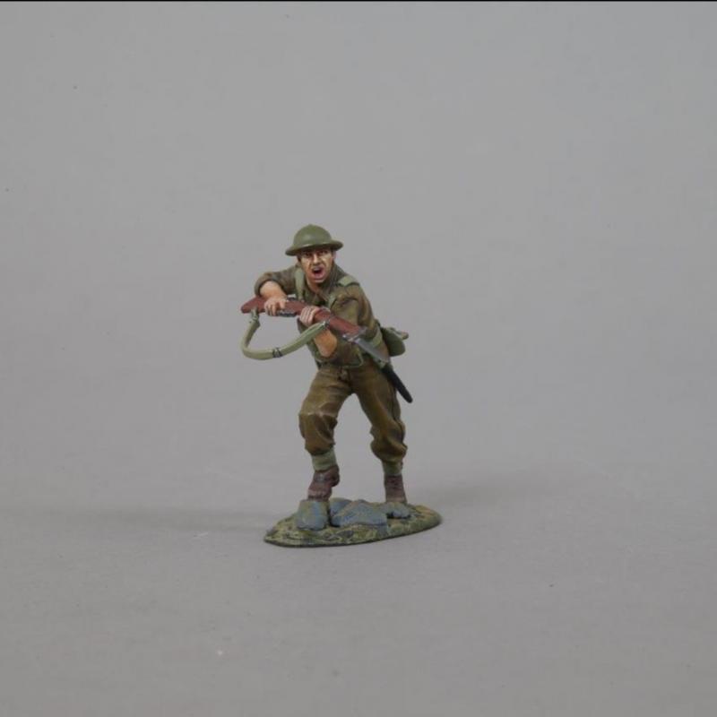 Charging Allied Infantryman in Khaki Uniform--single figure #1