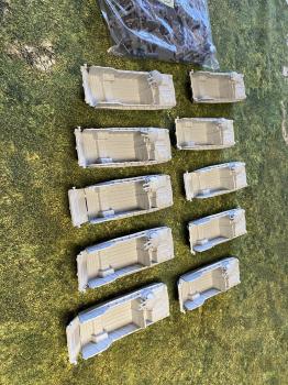 Image of Marx Landing Craft LCVP Fleet--ten in light gray and a bag of MPC-AGUY's