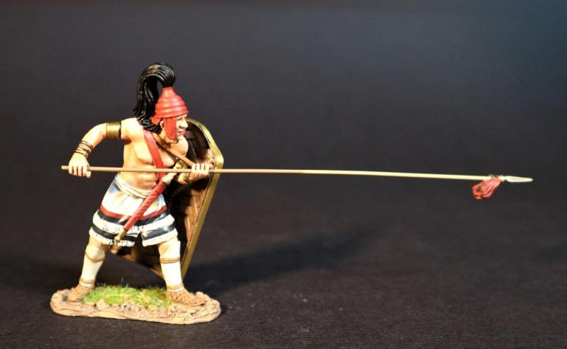 Greek Spearman (red helmet (no horns) large shield, thrusting forward), The Greeks, The Trojan War--single figure #1