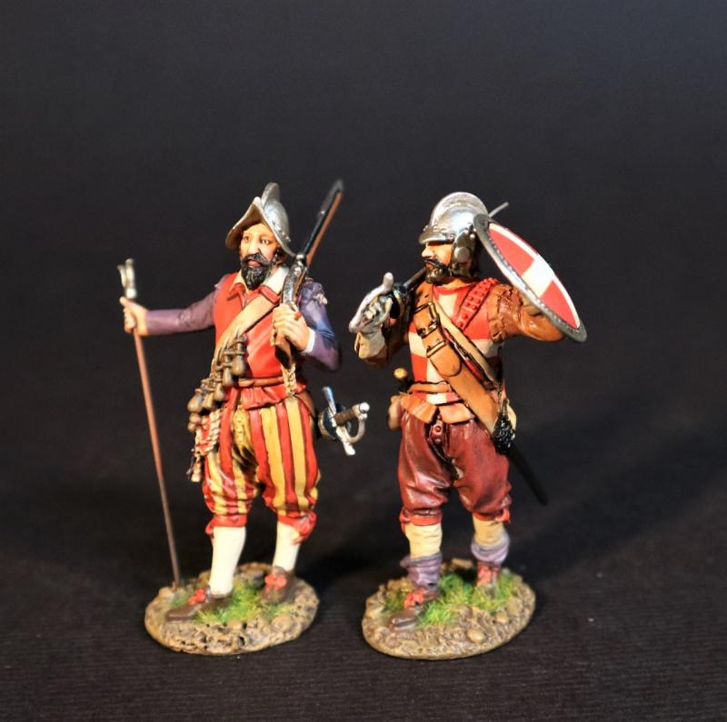 Two Maltese Militia Walking (musket and rest, sword & shield), The Great Siege of Malta, 1565, The Crusades--two figures #1