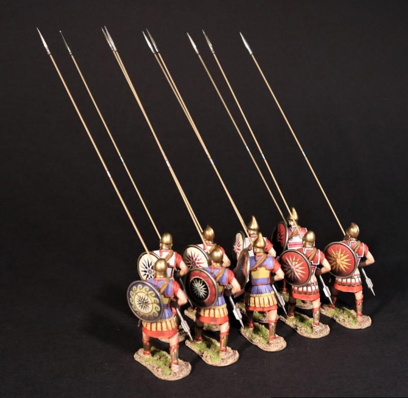 Nine Phalangites, Sarissa at 75 degrees, The Macedonian Phalanx, Armies and Enemies of Ancient Greece and Macedonia--nine figures with pikes #1