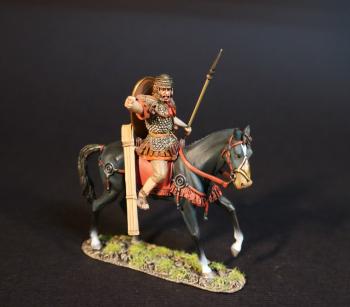 Image of Decurion with Red Shield, Roman Auxiliary Cavalry, Armies and Enemies of Ancient Rome--single mounted figure--RETIRED--LAST ONE!! Image of Decurion with Red Shield, Roman Auxiliary Cavalry, Armies and Enemies of Ancient Rome--single mounted figure--RETIRED--LAST ONE!!