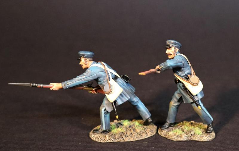 Two Infantry Attacking (thrusting bayonet, swinging musket butt), 33rd Virginia Regiment, The Army of the Shenandoah First Brigade, The First Battle of Manassas, 1861, ACW, 1861-1865--two figures #1
