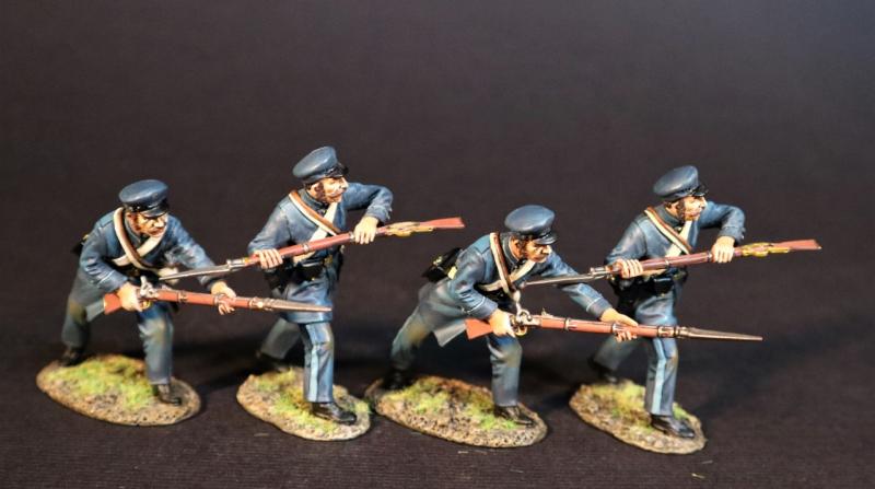 Four Infantry Attacking (2 thrusting bayonet, 2 swinging musket butt), 33rd Virginia Regiment, The Army of the Shenandoah First Brigade, The First Battle of Manassas, 1861, ACW, 1861-1865--four figures #1