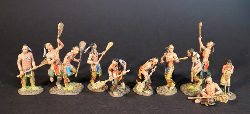 Lacrosse Players, Woodland Indians, The Raid on St. Francis, 1759--eleven figures on ten bases #1