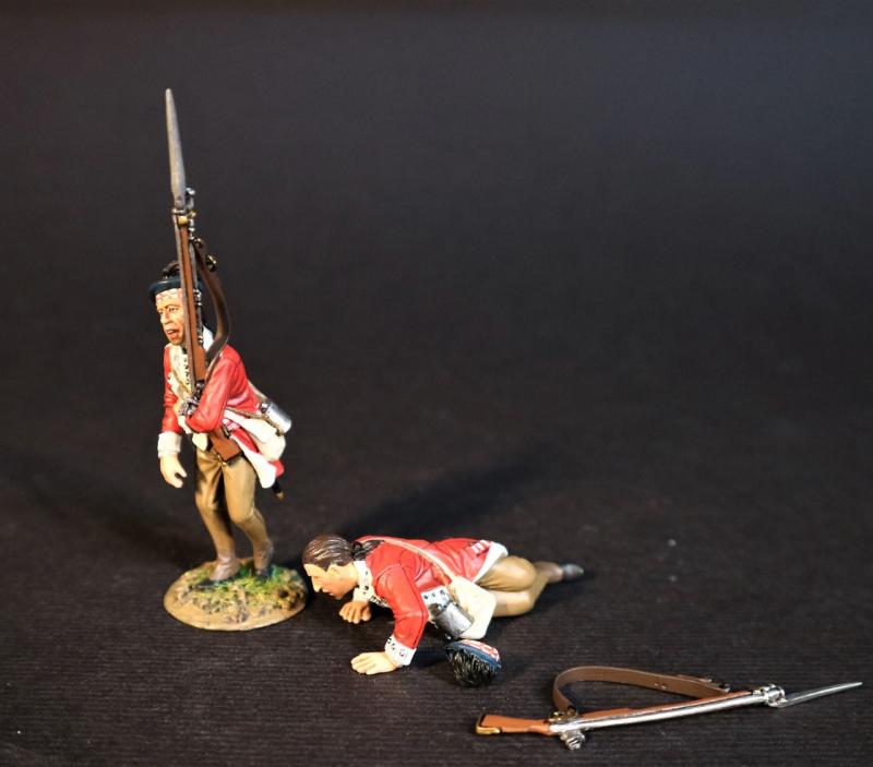 Two Line Infantry Casualties (standing, face down on hands), 1st Battalion, 71st Regiment of Foot, The British Army, The Battle of Cowpens, January 17, 1781, The American War of Independence, 1775–1783--two figures #1