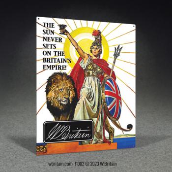 Image of The Sun Never Sets on the Britains Empire--12.5 in. x 16 in. metal (tin) sign--TWO IN STOCK.