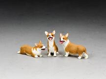 Image of “A Trio of Royal Corgis”--three Royal Welsh Corgi figures