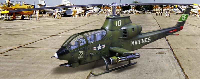 COBRA AH1 Marines Helicopter With Pilot #1