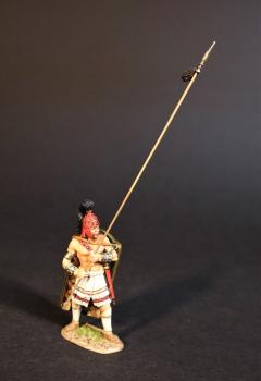 Image of Greek Spearman (red helmet (no horns) large shield, spear at 70 degrees, black ribbon on spear), The Greeks, The Trojan War--single figure--RETIRED--LAST FOUR!! Image of Greek Spearman (red helmet (no horns) large shield, spear at 70 degrees, black ribbon on spear), The Greeks, The Trojan War--single figure--RETIRED--LAST FOUR!!