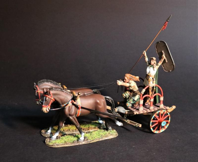 Boadicca, Warrior Queen of the Iceni, The Iceni, Armies and Enemies of Ancient Rome--two figures on chariot, two horses #1