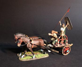 Image of Boadicca, Warrior Queen of the Iceni, The Iceni, Armies and Enemies of Ancient Rome--two figures on chariot, two horses--RETIRED--LAST TWO!! Image of Boadicca, Warrior Queen of the Iceni, The Iceni, Armies and Enemies of Ancient Rome--two figures on chariot, two horses--RETIRED--LAST TWO!!
