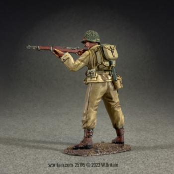 Image of U.S. Infantryman Standing Firing M1 Garand, 1943-45--single figure