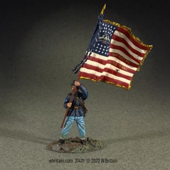 Image of Union 38th Pennsylvania Reserve Flagbearer with State Colors--single figure