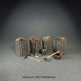 Image of Field Fortifications--four gabions and five accessories