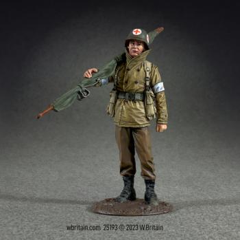 Image of U.S. Infantry Medic with Stretcher, 1943-45--single figure