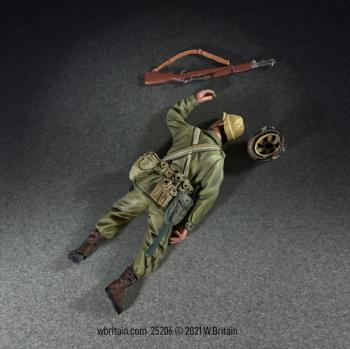 Image of U.S. Infantry Casualty--single figure, helmet, and rifle