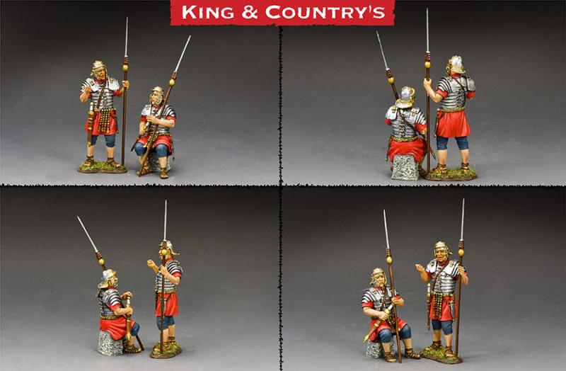 Roman Soldiers At Ease--two Legionary figures relaxing (one standing, one sittling) #2