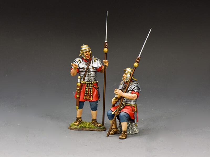 Roman Soldiers At Ease--two Legionary figures relaxing (one standing, one sittling) #1