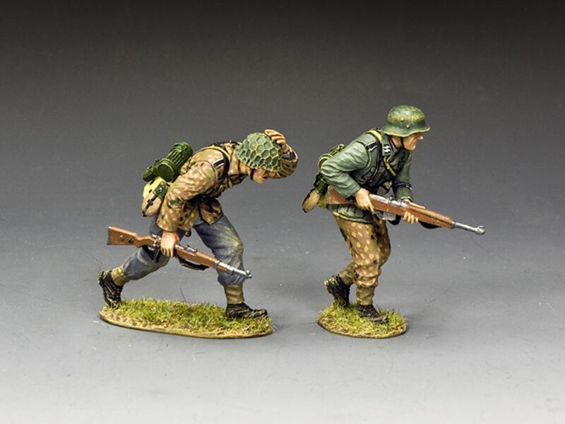 Advancing Under Fire--two running 12th SS Hitlerjugend figures #1