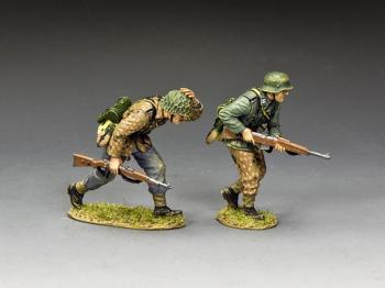 Image of Advancing Under Fire--two running 12th SS Hitlerjugend figures