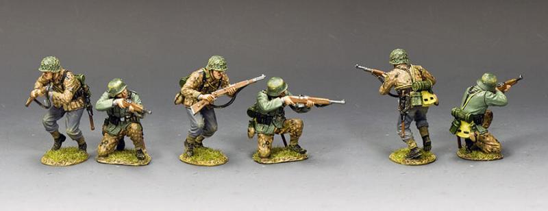 Covering Fire--two 12th SS Hitlerjugend figures (running, kneeling firing) #2