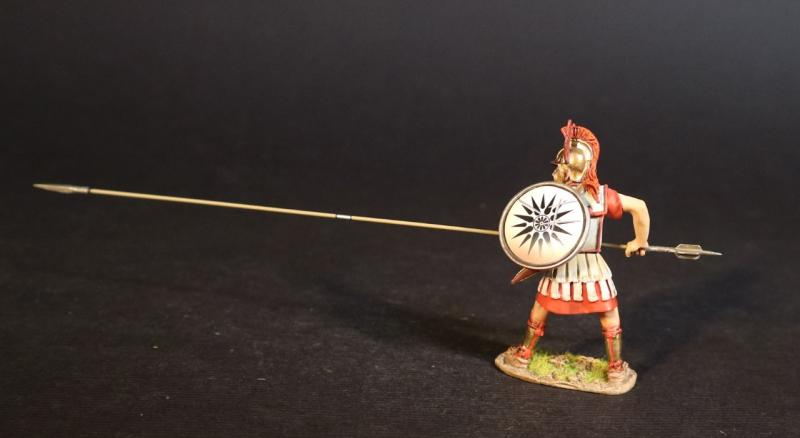 Phalangite Officer with White Shield, Sarissa Aimed Straight Ahead, The Macedonian Phalanx, Armies and Enemies of Ancient Greece and Macedonia--single figure with pike #1