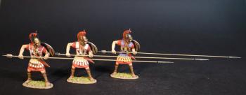 Image of Three Phalangite Officers, Sarissa Aimed Straight Ahead, The Macedonian Phalanx, Armies and Enemies of Ancient Greece and Macedonia--three figure with pikes--RETIRED--LAST ONE!!