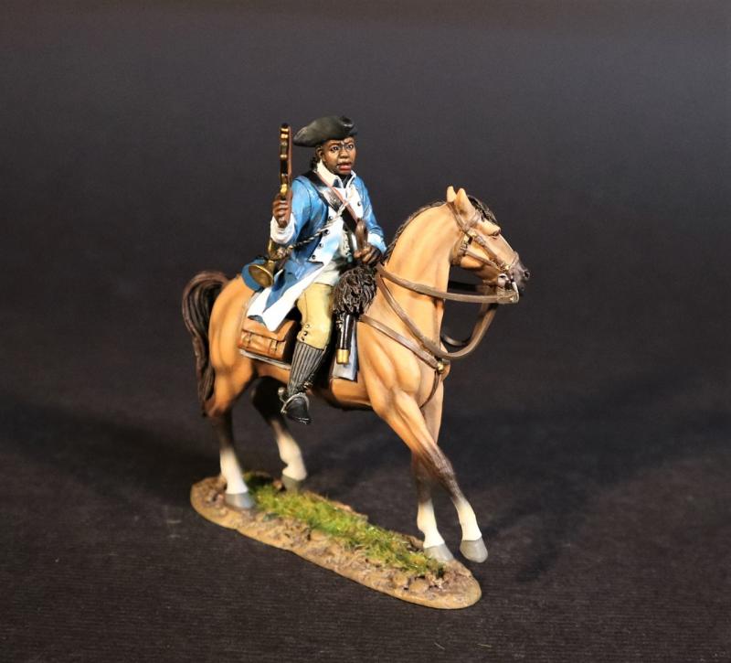 Gillie, Third Continental Dragoons, American Continental and Militia Dragoons, The Battle of Cowpens, January 17th, 1781, The American War of Independence, 1775–1783--single mounted figure #1