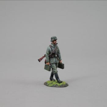 Image of HEER Private Carrying MG Ammo Cases, German Heer Marching Mortar Team--single figure--FIVE IN STOCK!!