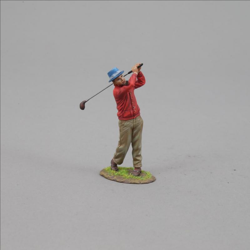 Golfer #1--single crooner figure swinging club #1