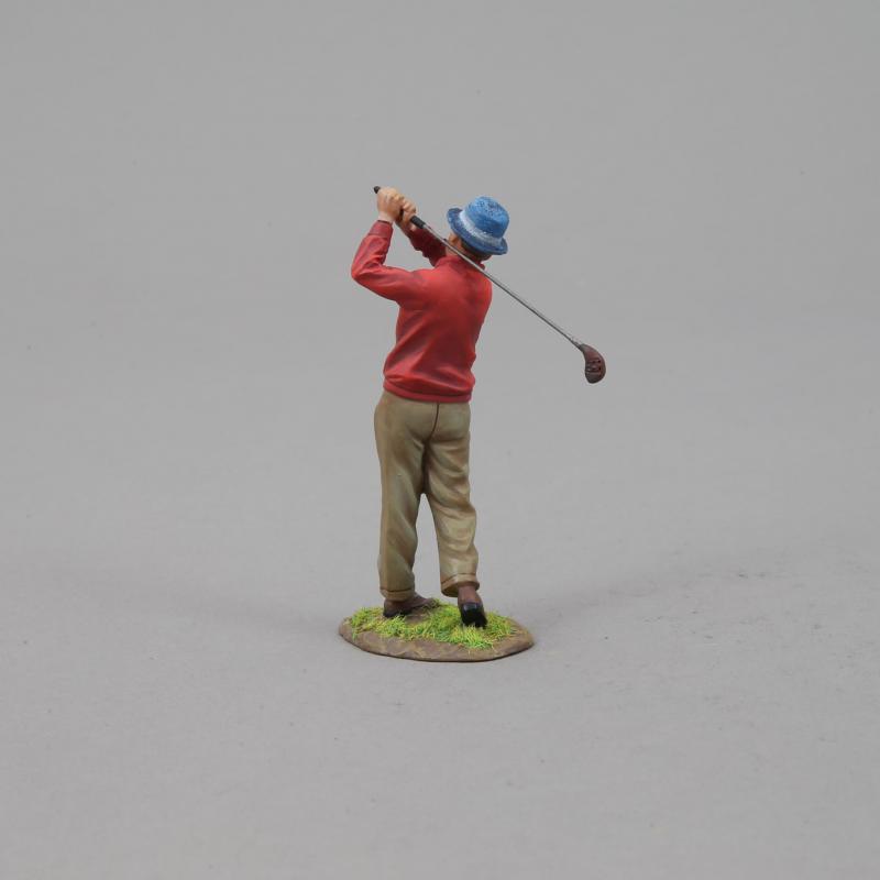 Golfer #1--single crooner figure swinging club #3