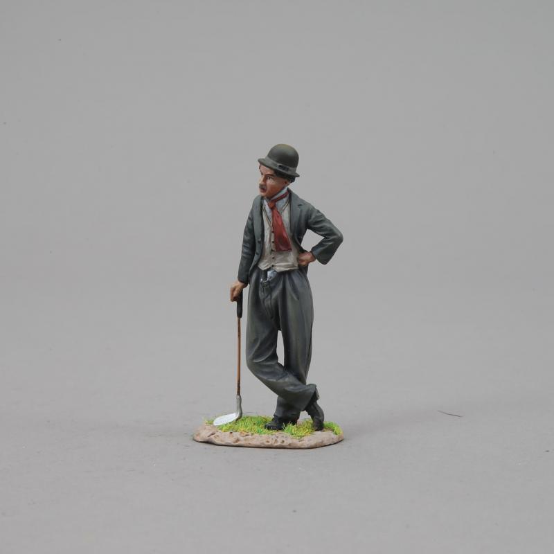 Golfer #2--single silent movie star figure leaning on club #1