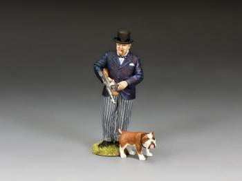 Image of Winston S. Churchill and Bulldog--two figures