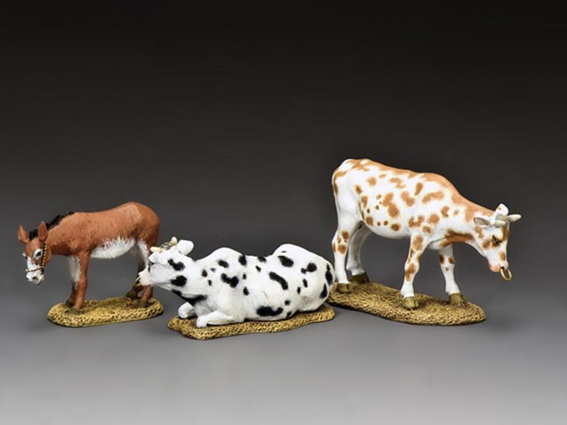  Stable-Mates (Cow, Cow, Donkey)--three livestock figures #2