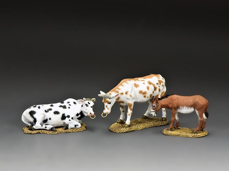  Stable-Mates (Cow, Cow, Donkey)--three livestock figures #1