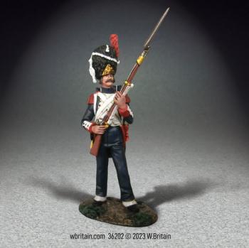 Image of French Imperial Guard in Campaign Trousers Standing Defending, No.2--single figure