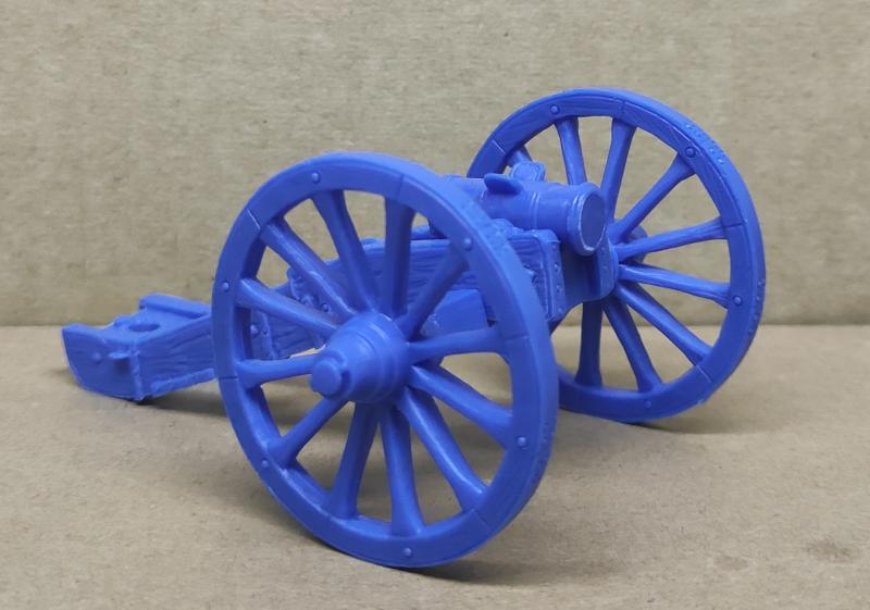 Foot Artillery (1805, Bicorne)--nine unpainted 54mm plastic model soldiers and two gun models #7