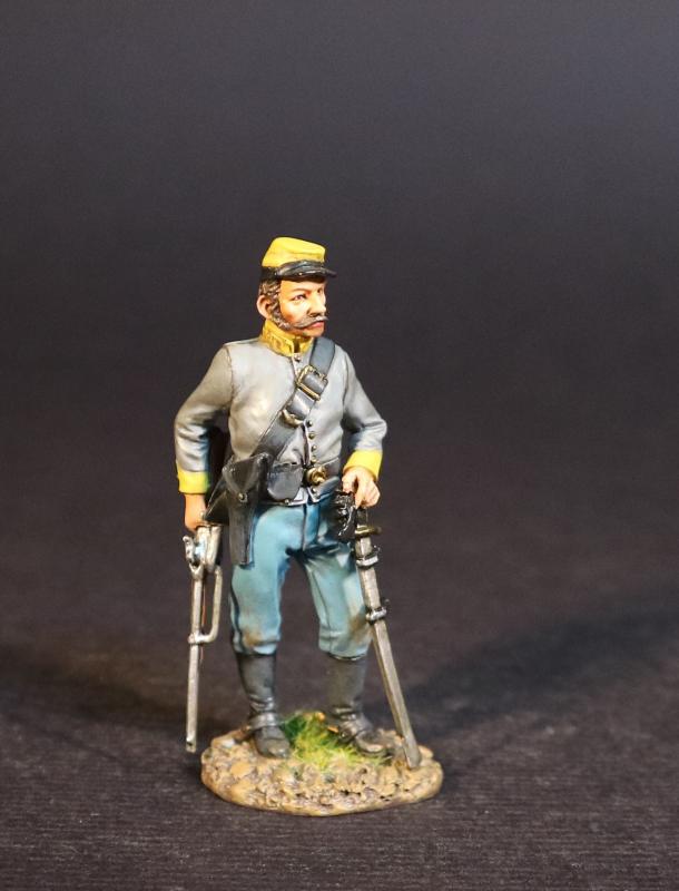 Dismounted Confederate Cavalryman Standing Leaning on Scabbard, Cavalry Division, The Army of Northern Virginia, The Battle of Brandy Station, June 9th, 1863, The American Civil War, 1861-1865--single figure #1
