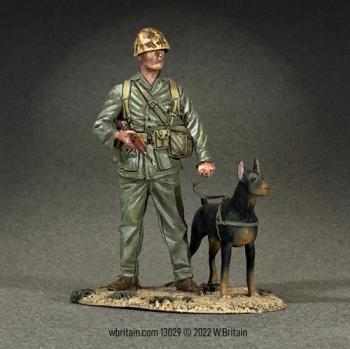 Image of U.S.M.C. Dog Handler with Dog, 1942-45--single figure and dog on single base