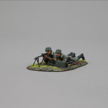 Image of Prone Heer MG 34 Team--two German WWII figures on single base--RETIRED--LAST FOUR!!