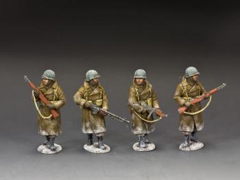 Image of The Four-Man Patrol--four WWII American GI figures in overcoats